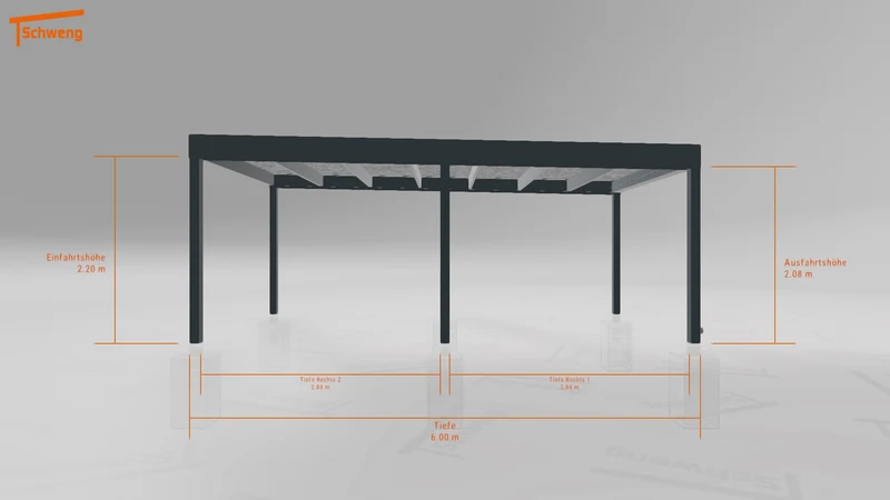 #DE Schweng Flachdachcarport C600+ (ID 775xdp) #MTG