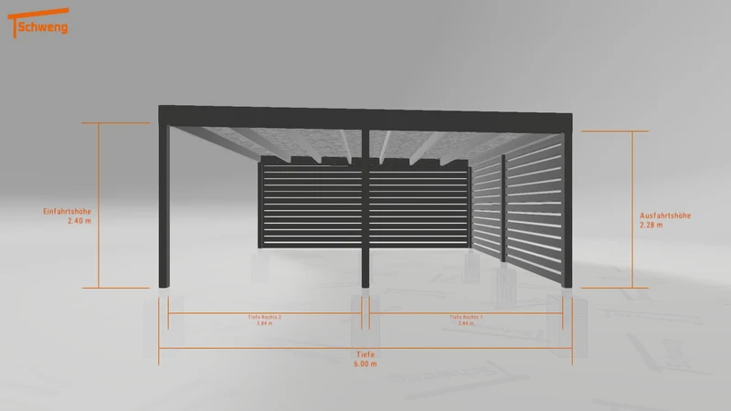 #DE Schweng Flachdachcarport C600+ (ID qd2qb4) #MTG
