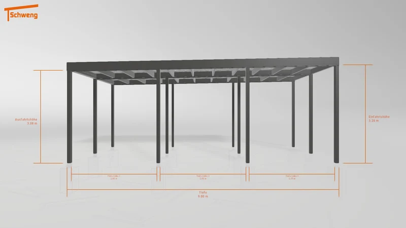 #DE Schweng Flachdachcarport C600+ (ID qd293y)
