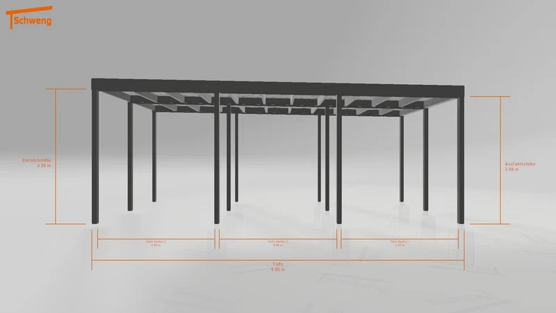 #DE Schweng Flachdachcarport C600+ (ID qd293y)