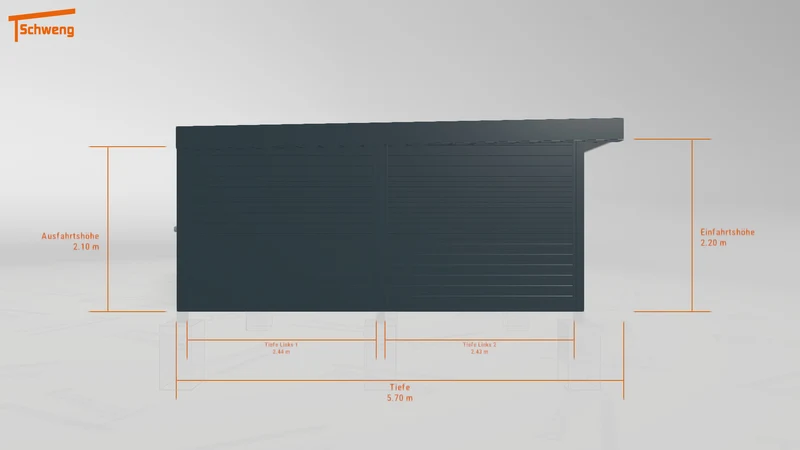 #DE Schweng Flachdachcarport C600 (ID pbq277)