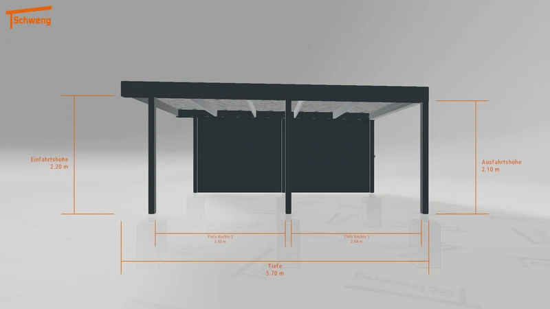 #DE Schweng Flachdachcarport C600 (ID pbq277)