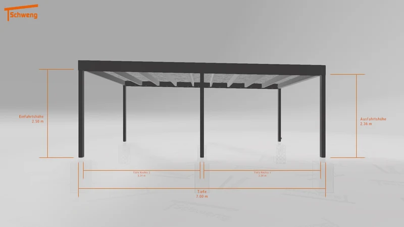#DE Schweng Flachdachcarport C600+ (ID w3yddv)
