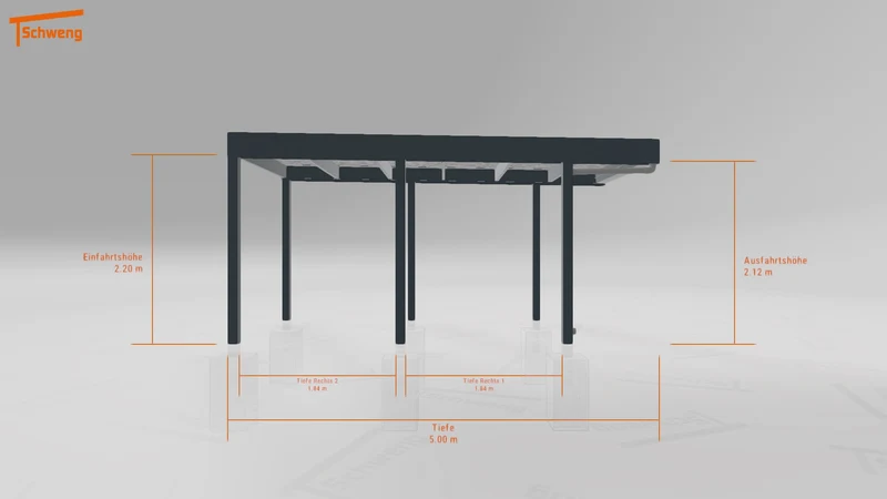 #DE Schweng Flachdachcarport C600+ (ID 5m9428) #MTG