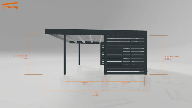 #DE Schweng Flachdachcarport C600+ (ID 33pr29) #MTG