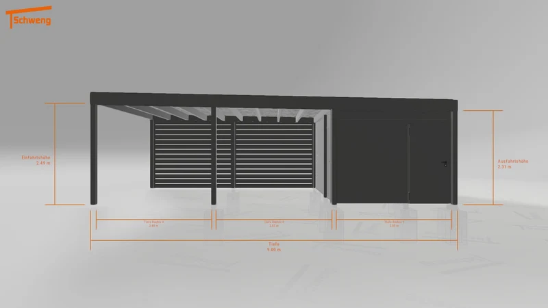 #DE Schweng Flachdachcarport C600+ (ID k2r8yp)
