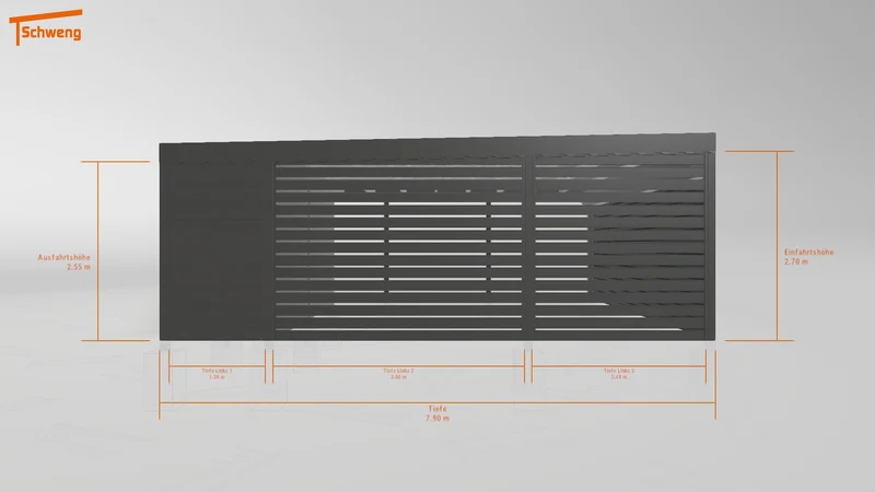 #DE Schweng Flachdachcarport C600+ (ID pbq232)