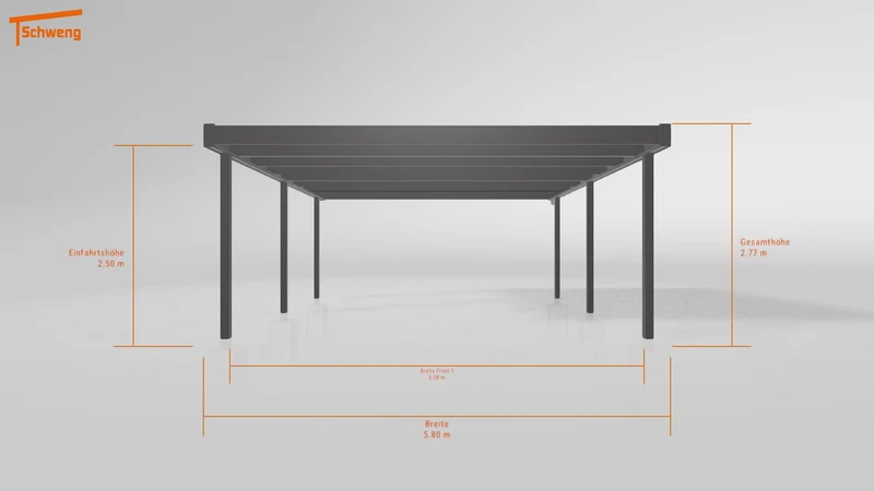 #DE Schweng Flachdachcarport C600 (ID qd2p88)