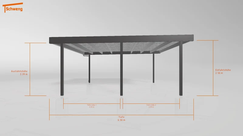 #DE Schweng Flachdachcarport C600 (ID qd2p88)