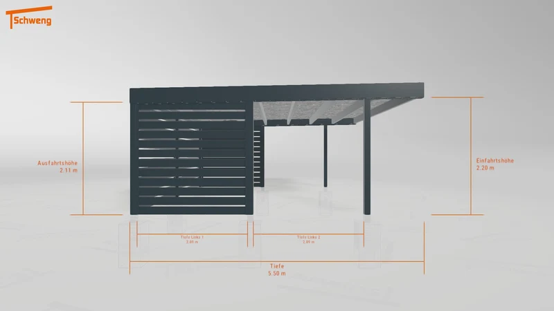 #DE Schweng Flachdachcarport C600+ (ID pbqggz) #MTG