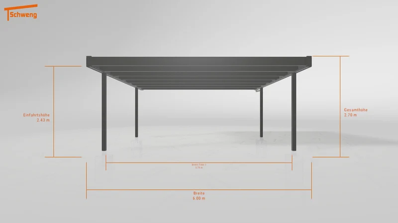 #DE Schweng Flachdachcarport C600+ (ID zbxbmv)