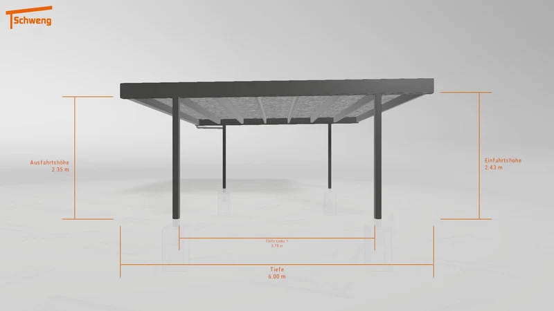 #DE Schweng Flachdachcarport C600+ (ID zbxbmv)