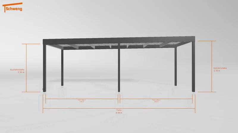 #DE Schweng Flachdachcarport C600 (ID 5m9mm4)