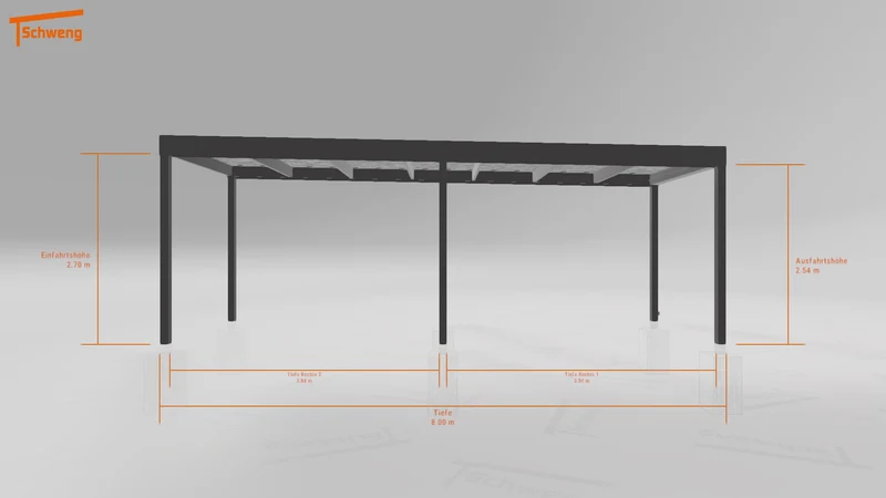 #DE Schweng Flachdachcarport C600 (ID 5m9mm4)