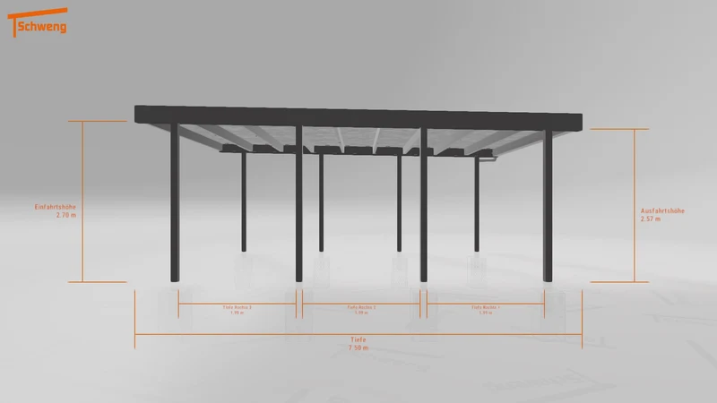 #DE Schweng Flachdachcarport C600+ (ID g7p7xb)