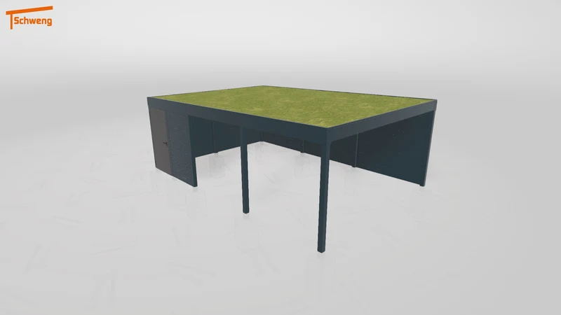 #DE Schweng Flachdachcarport C600+ (ID zbxvm9) #MTG
