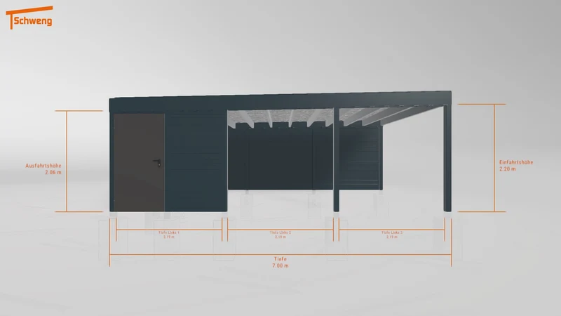 #DE Schweng Flachdachcarport C600+ (ID zbxvm9) #MTG