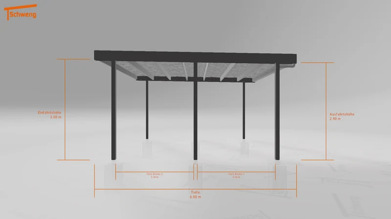 #DE Schweng Flachdachcarport C600 (ID 5mwyw8)