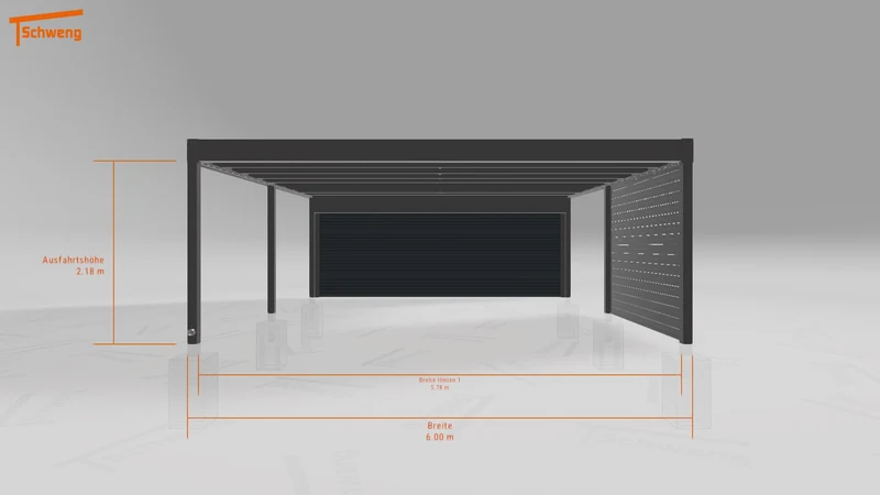 #DE Schweng Flachdachcarport C600+ (ID v49y37)