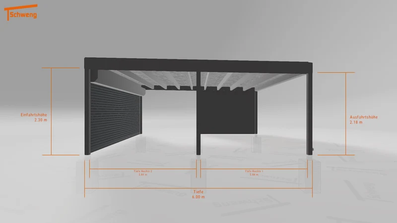 #DE Schweng Flachdachcarport C600+ (ID v49y37)