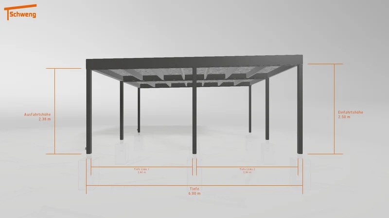#DE Schweng Flachdachcarport C600+ (ID qd2gmk)