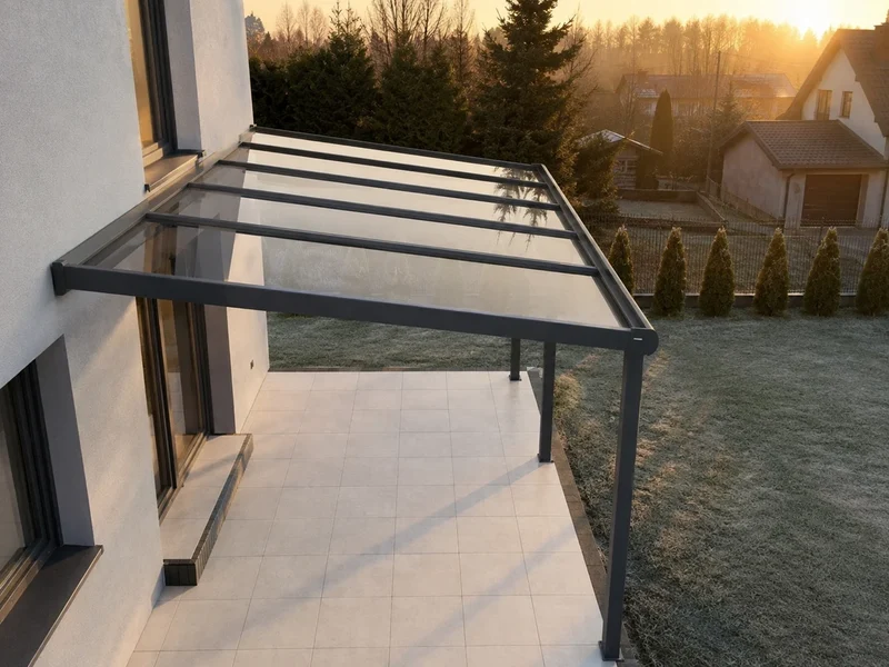 Terrassenüberdachung Glas, 4,06 m x 3,50 m - ohne Montage