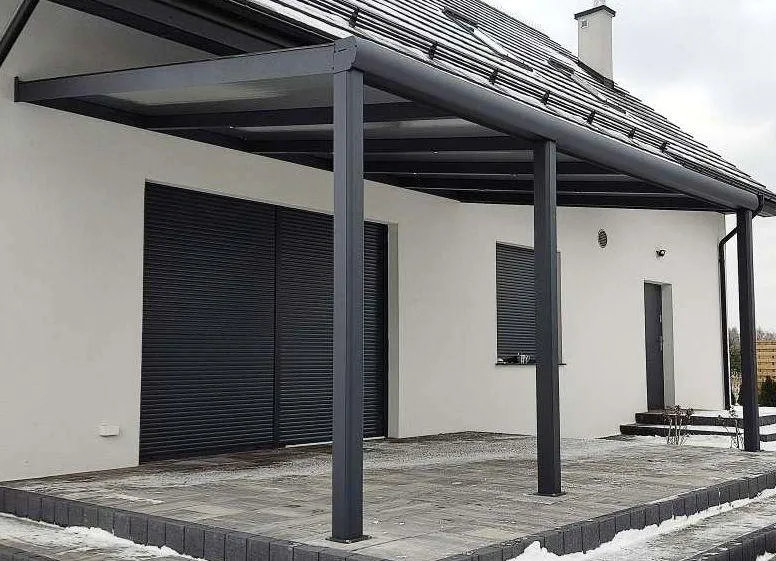 Terrassenüberdachung Polycarbonat, 7,06 m x 4,00 m - ohne Montage
