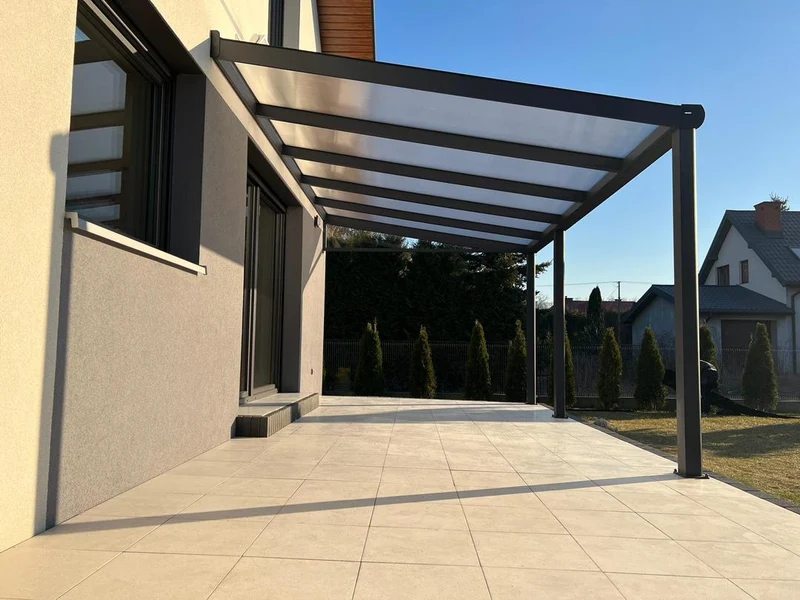 Terrassenüberdachung Polycarbonat, 7,06 m x 4,00 m - ohne Montage