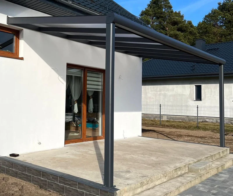 Terrassenüberdachung Polycarbonat, 7,06 m x 4,00 m - ohne Montage