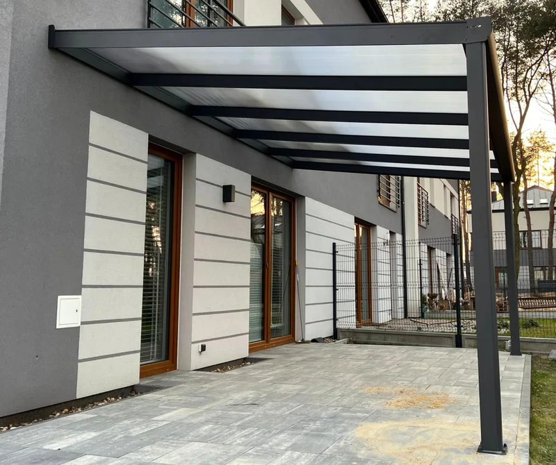 Terrassenüberdachung Polycarbonat, 7,06 m x 4,00 m - ohne Montage