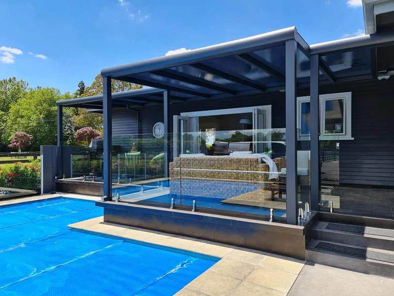 Terrassenüberdachung Polycarbonat, 5,06 m x 4,00 m - ohne Montage
