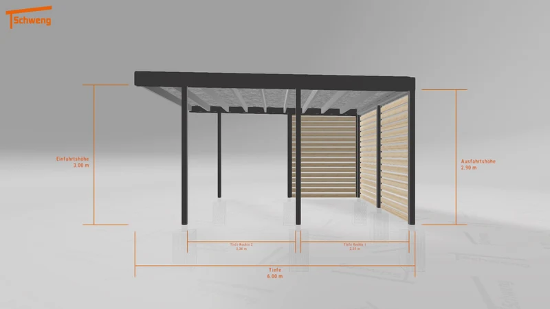#DE Schweng Flachdachcarport C600+ (ID pbqbv7)