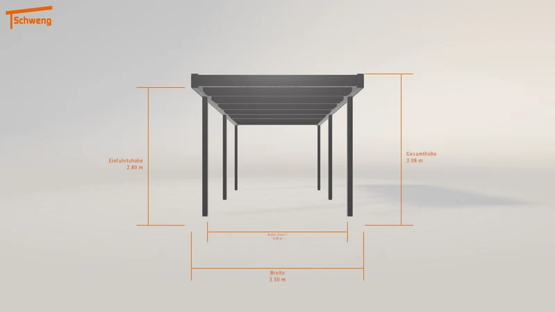 #DE Schweng Flachdachcarport C600 (ID 42g7k8)