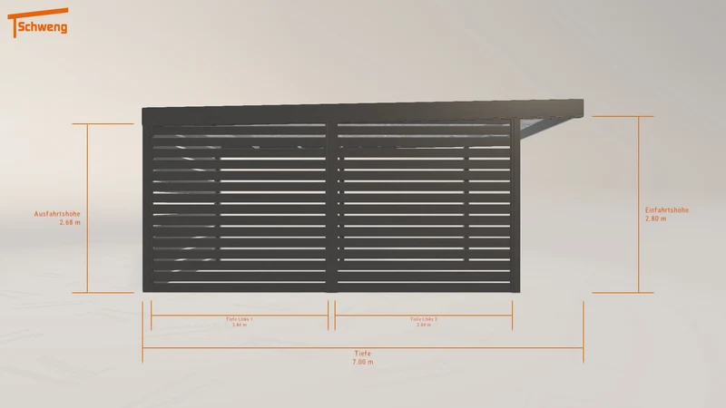 #DE Schweng Flachdachcarport C600 (ID rj38k9)