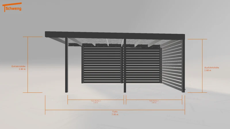 #DE Schweng Flachdachcarport C600 (ID rj38k9)
