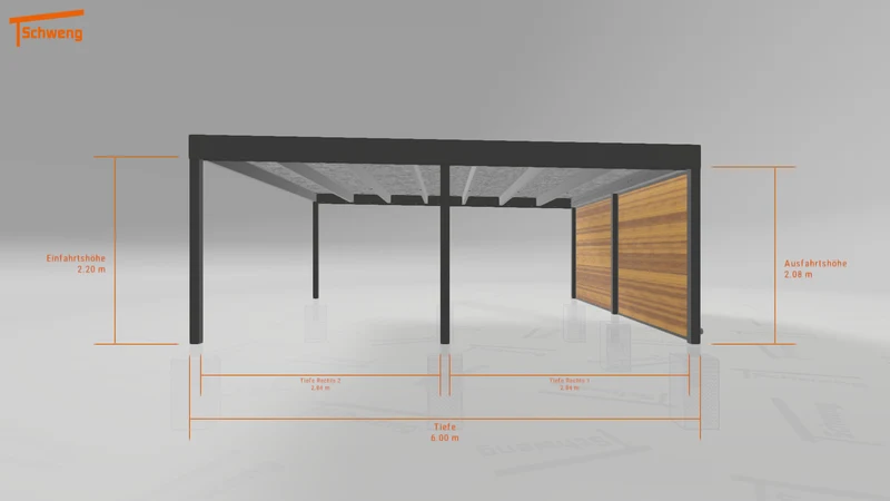 #DE Schweng Flachdachcarport C600+ (ID 85bkjj) #MTG