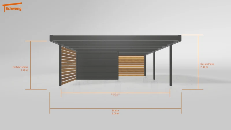 #DE Schweng Flachdachcarport C600+ (ID jj9bdb)