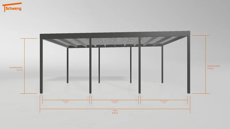 #DE Schweng Flachdachcarport C600 (ID 77544g) #MTG