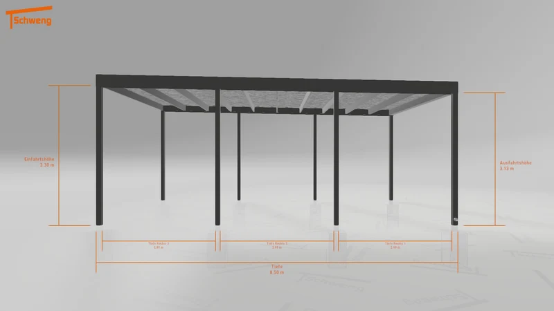 #DE Schweng Flachdachcarport C600 (ID 77544g) #MTG