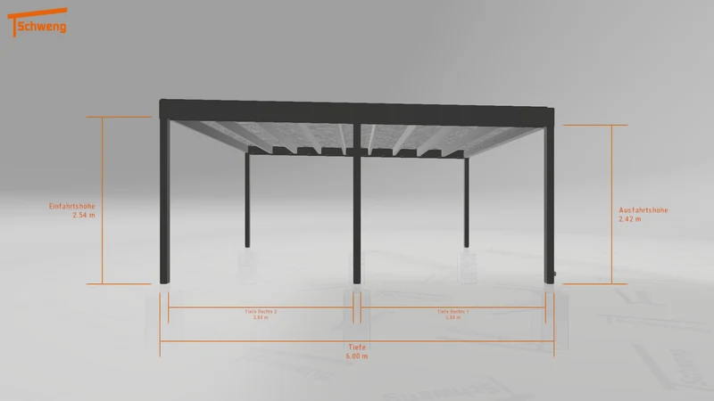 #DE Schweng Flachdachcarport C600+ (ID mjrd58) #MTG