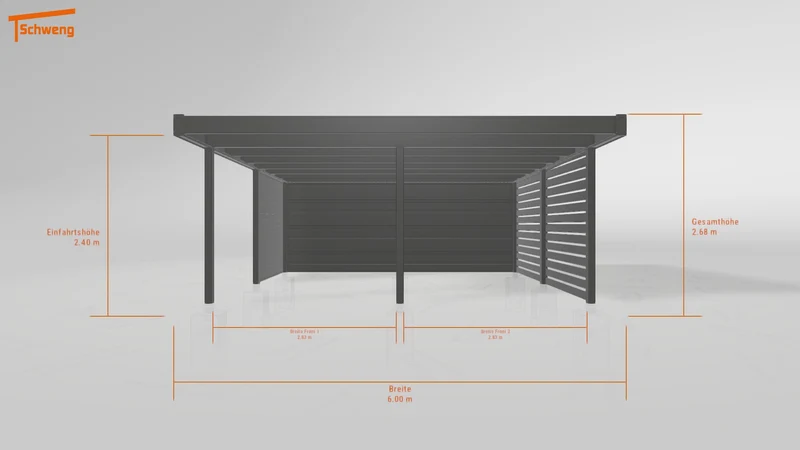 #AT Schweng Flachdachcarport C600+ (ID 8575nr) #MTG
