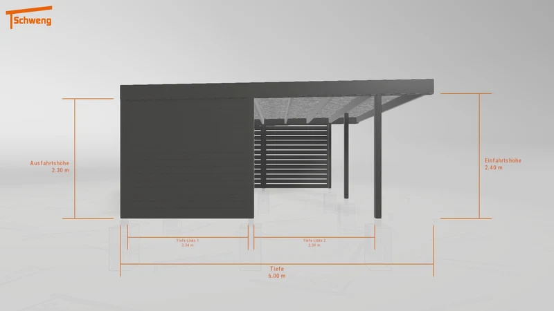 #AT Schweng Flachdachcarport C600+ (ID 8575nr) #MTG