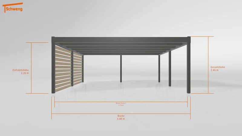 #DE Schweng Flachdachcarport C600+ (ID 85b2jx)