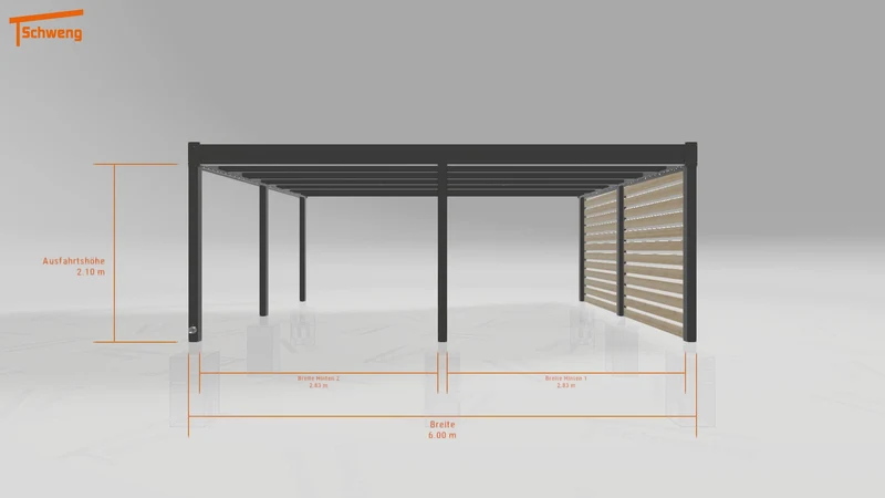 #DE Schweng Flachdachcarport C600+ (ID 85b2jx)
