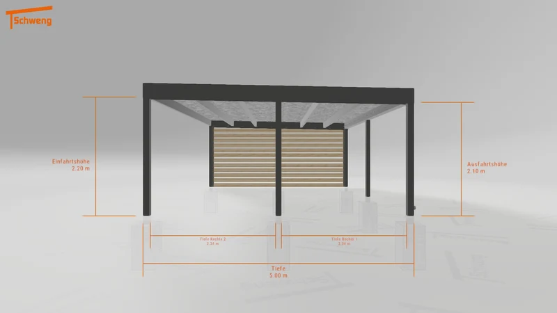 #DE Schweng Flachdachcarport C600+ (ID 85b2jx)