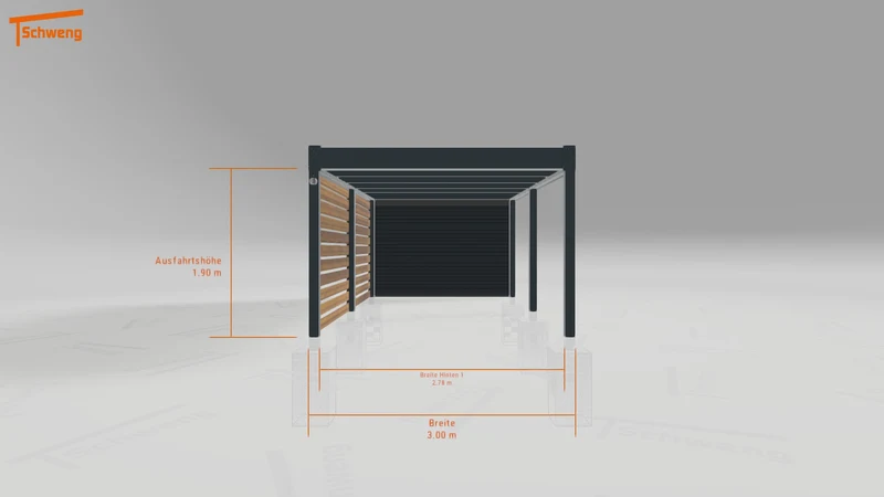 #DE Schweng Flachdachcarport C600+ (ID 85bm77)