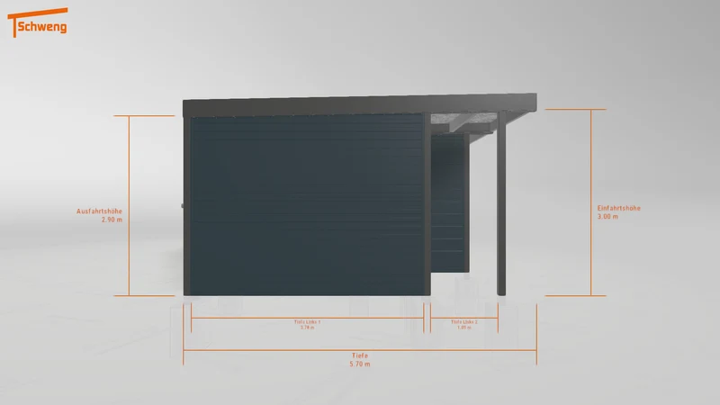 #DE Schweng Flachdachcarport C600+ (ID k2y7gg)
