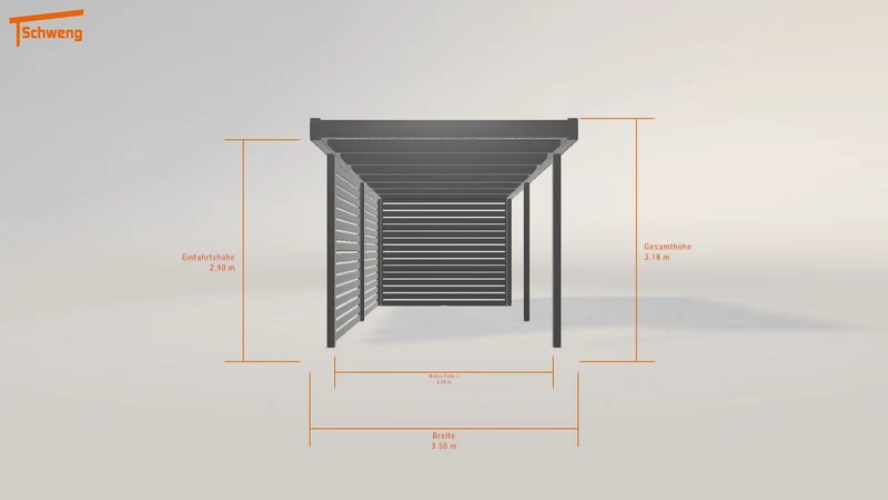 #DE Schweng Flachdachcarport C600 (ID bk847g)