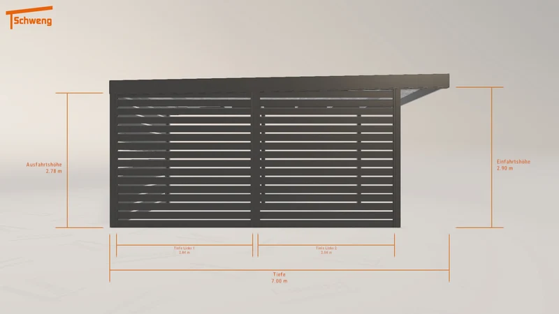 #DE Schweng Flachdachcarport C600 (ID bk847g)