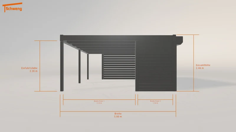 #DE Schweng Flachdachcarport C600 (ID 9wdz58)